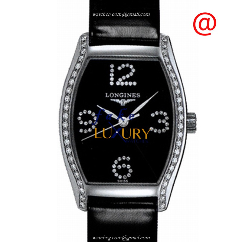 L2.155.0.57.2 - Longines Evidenza Replica Watch - Quartz Stainless Steel Diamonds Black Dial