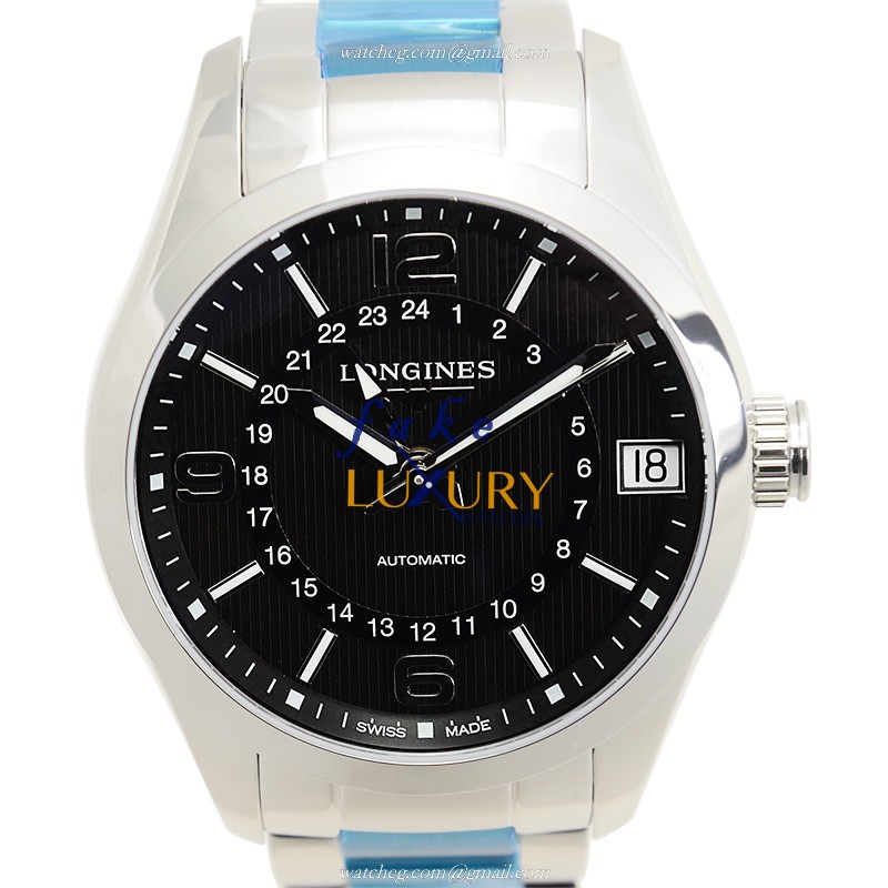 L2.799.4.56.6 - Longines Conquest Replica Watch Automatic Black Dial Sapphire Crystal Stainless