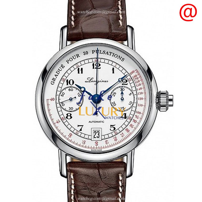 L2.801.4.23.4 - Longines HERITAGE Replica Watch - Automatic - White Dial Brown Alligator Strap
