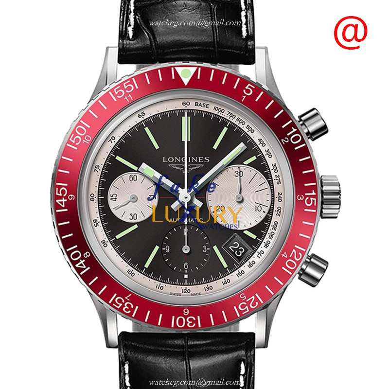 L2.808.4.52.0 - Longines Heritage Replica Watch Automatic Black Dial Leather Strap