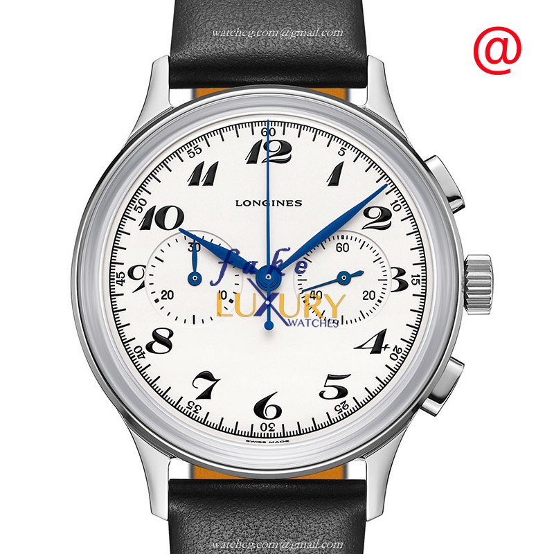 L2.827.4.73.0 - Longines Heritage Replica Watch - Automatic - Silver Dial - Black Leather Strap