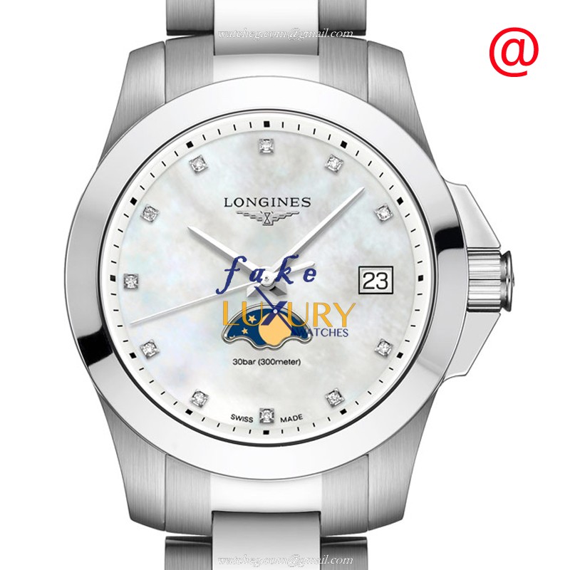 L3.381.4.87.6 - Longines Conquest Replica Watch Quartz Stainless Steel Silver Dial