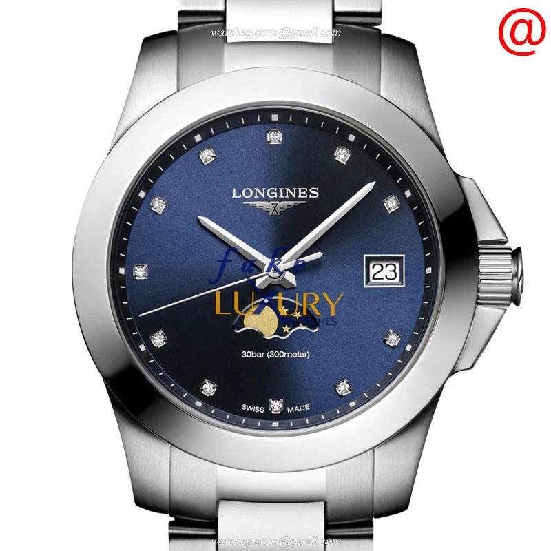 L3.381.4.97.6 - Longines Conquest Replica Watch - Quartz Blue Dial Stainless Steel Sapphire Crystal