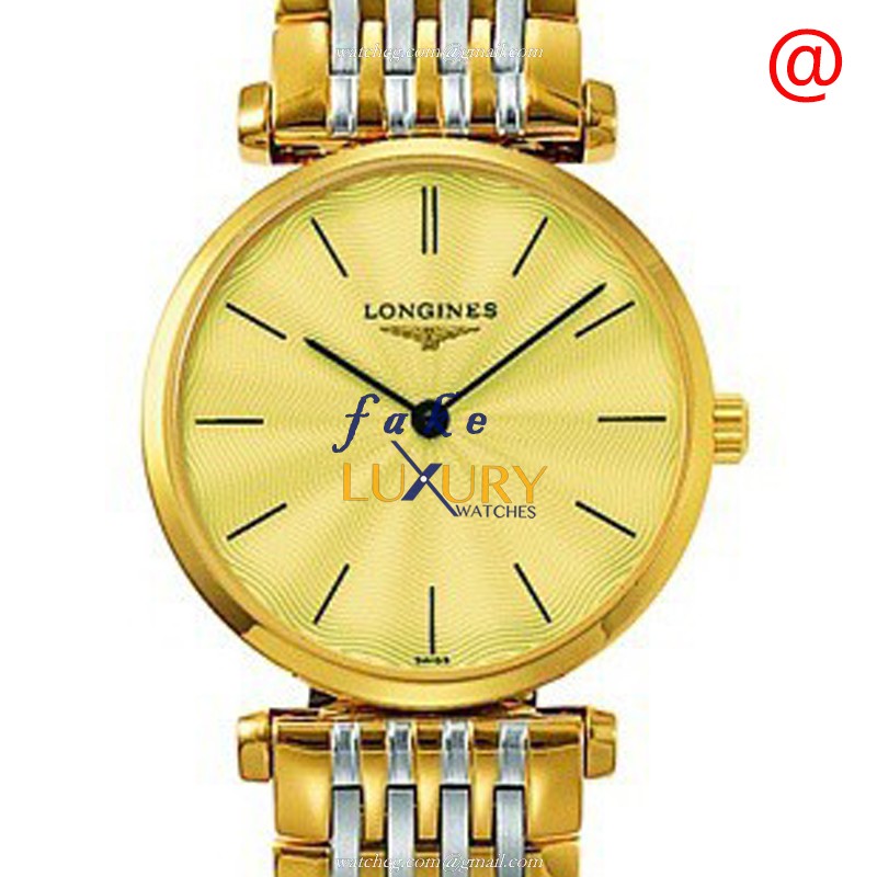 L4.209.2.42.7 - Longines La Grande Replica Watch Quartz 18kt Gold Steel Gold Dial