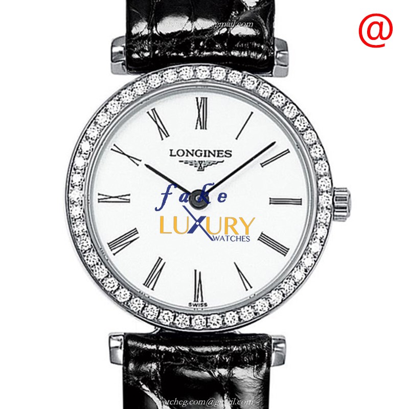 L4.241.0.11.2 - Longines La Grande Replica Watch - Quartz - White Dial Black Leather