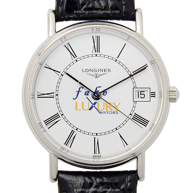 L4.320.4.11.2 - Longines PRESENCE Replica Watch Quartz 30mm White Dial Leather Strap