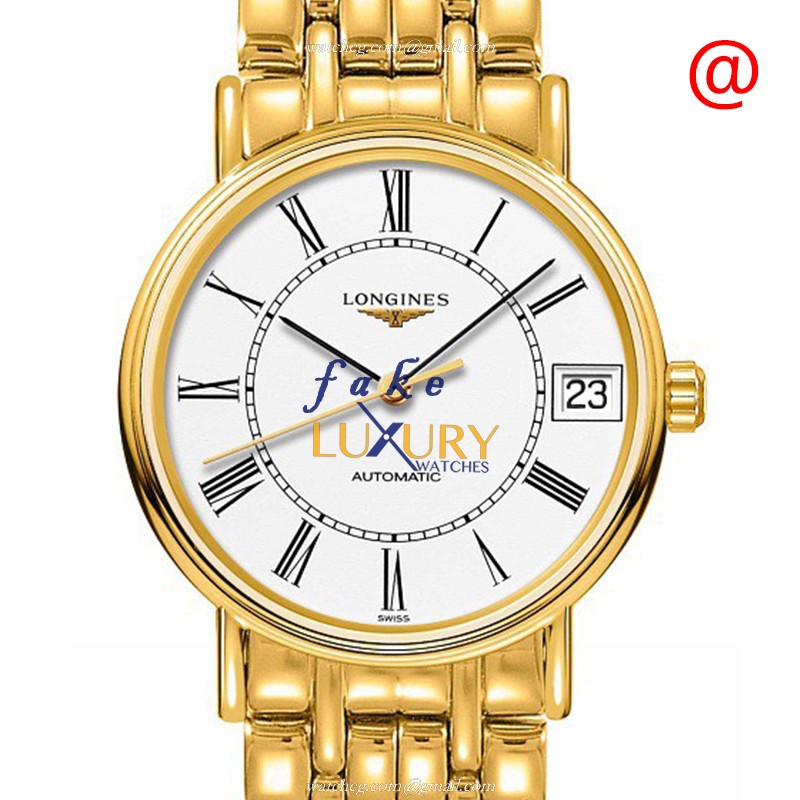 L4.322.2.11.8 - Longines PRESENCE Replica Watch Automatic PVD Gold White Dial
