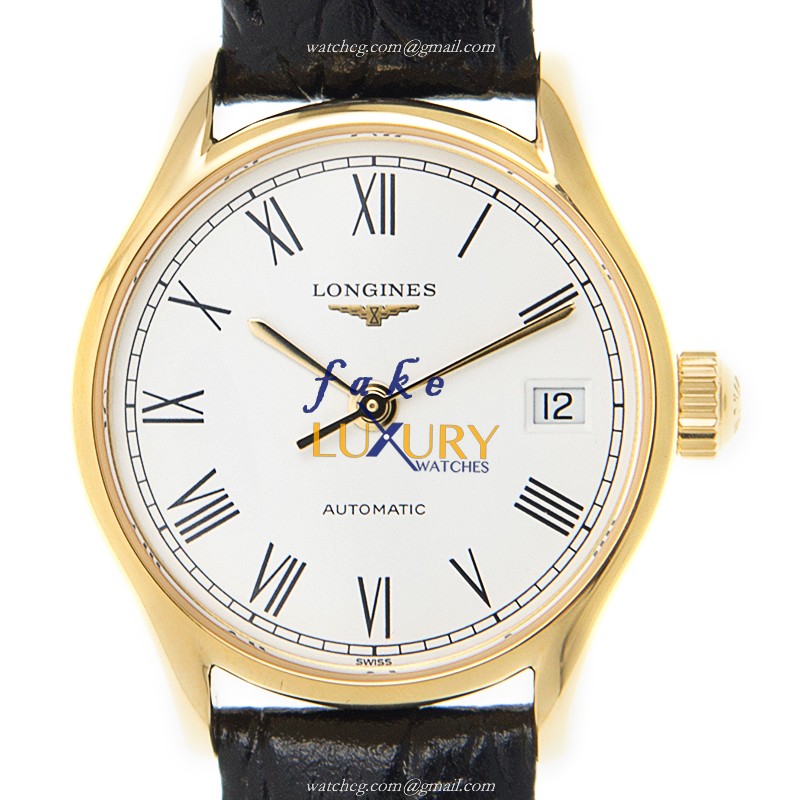 - L4.360.2.11.2 LONGINES LYRE Automatic Gold-Plated & Stainless Steel Replica Watch - White