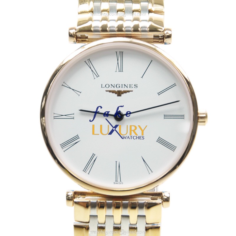 L4.512.1.11.7 - Longines La Grande Replica Watch Quartz PVD Gold Silver Dial
