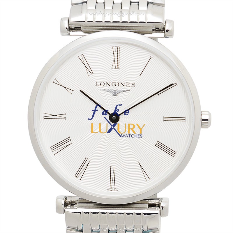 L4.512.4.71.6 - Longines La Grande Quartz Replica Watch Stainless Steel White Dial