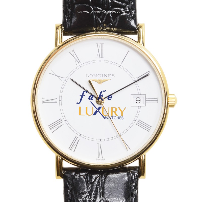 L4.743.6.11.2 - Longines La Grande Replica Watch - Quartz - White Dial 18kt Gold