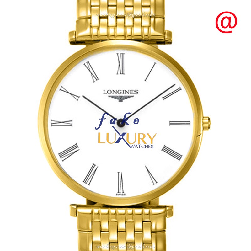 L4.755.2.11.8 - Longines La Grande Replica Watch - 36mm Quartz White Dial Gold Steel