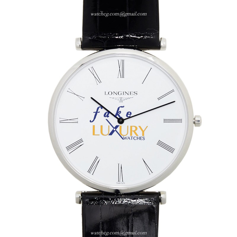 L4.766.4.11.2 - Longines La Grande Replica Watch - Quartz Stainless Steel 37mm - White Dial Black