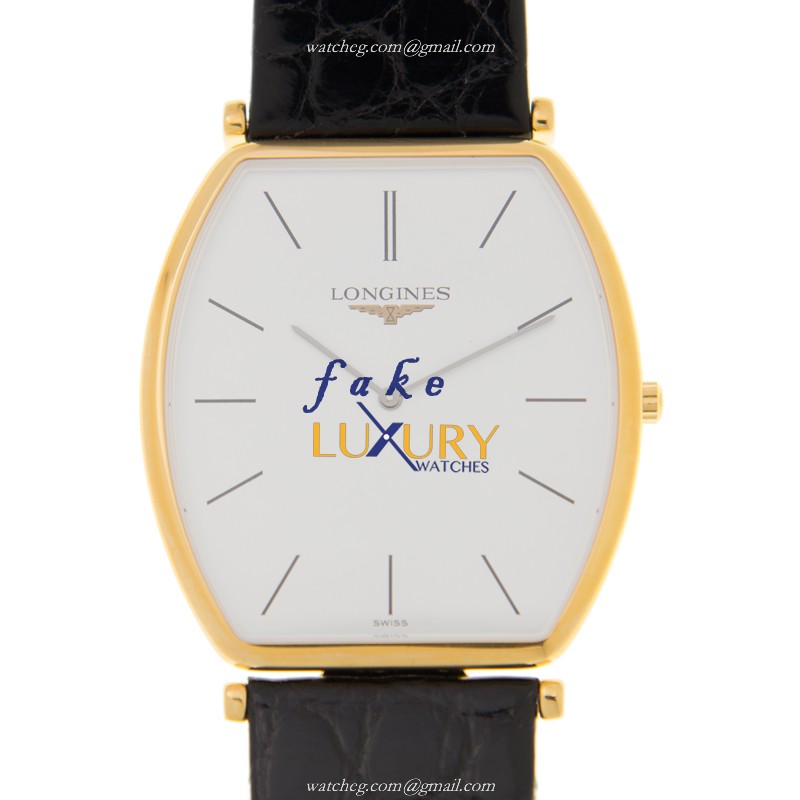 L4.786.2.12.2 - Longines La Grande Replica Watch Quartz 18kt Gold Steel White Dial