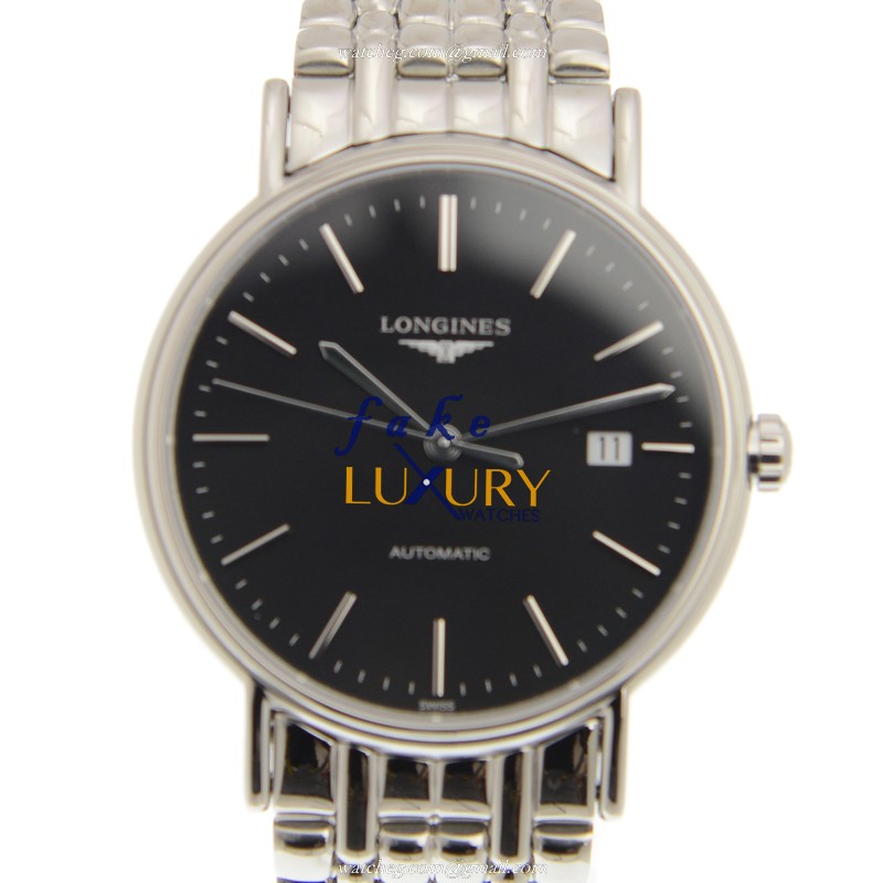 L4.921.4.52.6 - Longines PRESENCE Replica Watch Automatic Black Dial Steel Strap