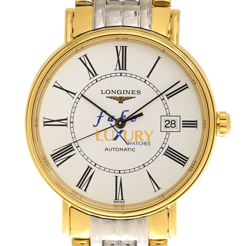 L4.922.2.11.7 - Longines Presence Replica Watch Automatic White Dial Gold-Plated Steel