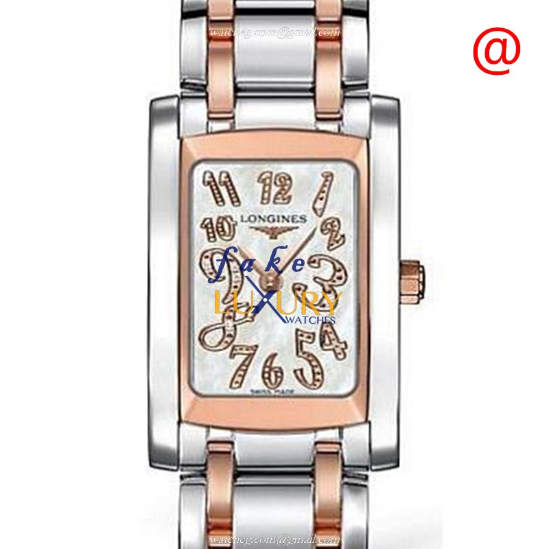 L5.502.5.97.7 - Longines Dolce Vita Replica Watch - Quartz 18kt Rose Gold & Steel White Mother of