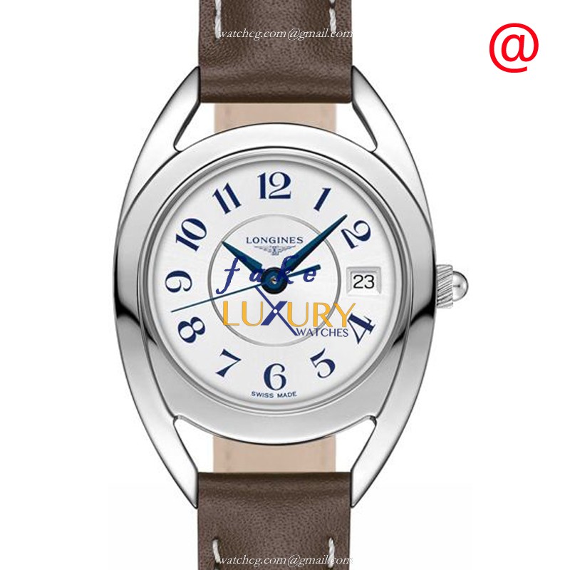 L6.136.4.73.2 - Longines Equestrian Replica Watch - Quartz - Stainless Steel White Dial Brown