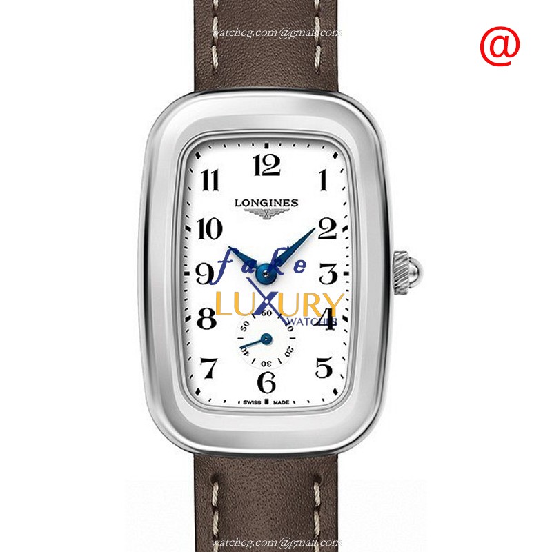 L6.142.4.13.2 - Longines Equestrian Replica Watch Quartz Stainless Steel White Dial Brown Leather