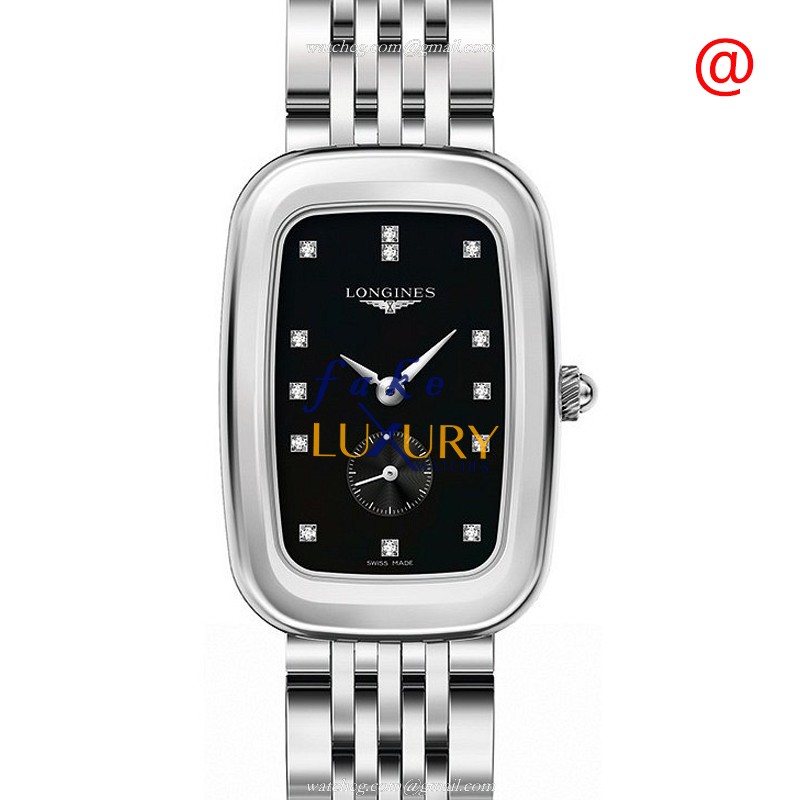 L6.143.4.57.6 - Longines Equestrian Replica Watch Quartz Stainless Steel Black Dial Sapphire