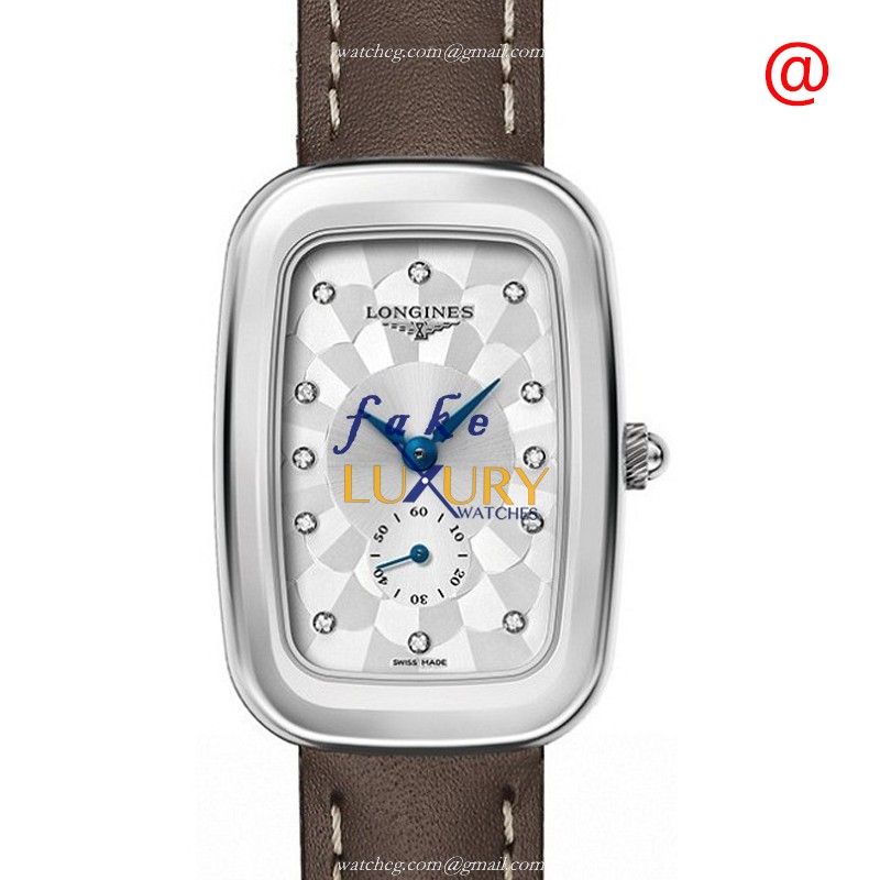 L6.143.4.77.2 - Longines Equestrian Replica Watch Quartz Stainless Steel Silver Dial Brown Leather