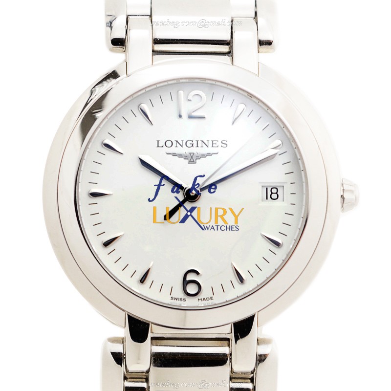 L8.114.4.16.6 - Longines Prima Luna Replica Watch Quartz Silver Dial Stainless Steel