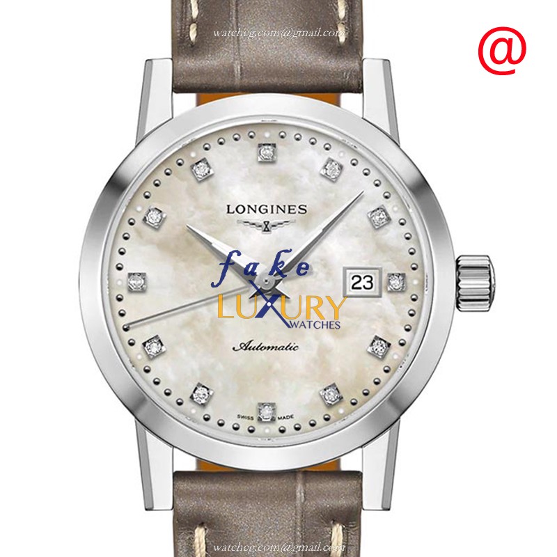 Longines 1832 L4.325.4.87.2 Replica Watch With Automatic Movement, White Mother of Pearl Dial