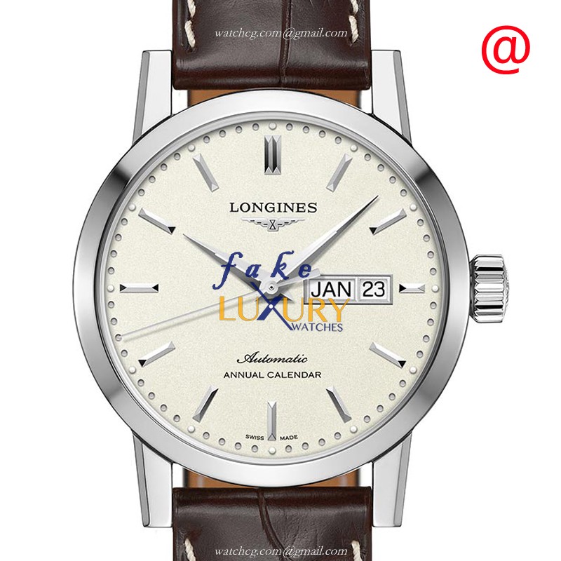 Longines 1832 L4.827.4.92.2 Automatic Beige Dial Brown Alligator Strap Stainless Steel Replica Watch