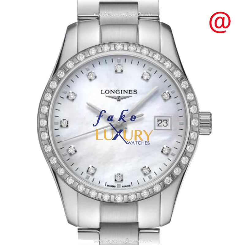 Longines Conquest Classic L2.386.0.87.6 Replica Watch, Quartz Movement, White Mother of Pearl Dial