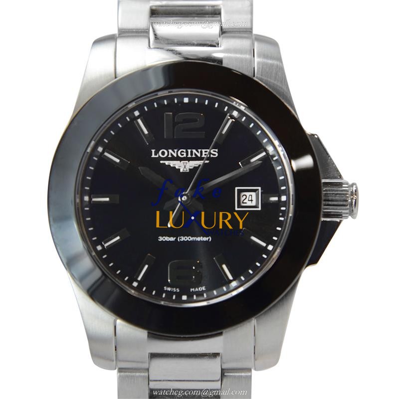 Longines Conquest - L3.257.4.56.6 - Replica Watch - Quartz Movement - Stainless Steel Case - Black