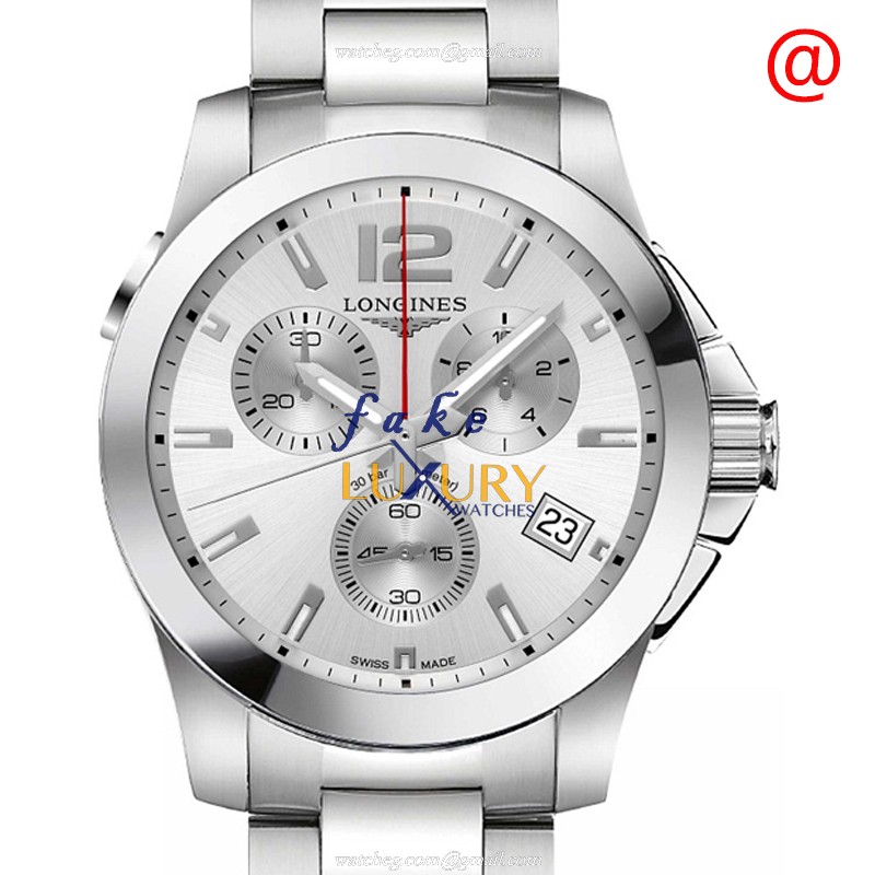 Longines Conquest L3.702.4.76.6 Replica Watch, Quartz Movement, Silver Dial, Stainless Steel