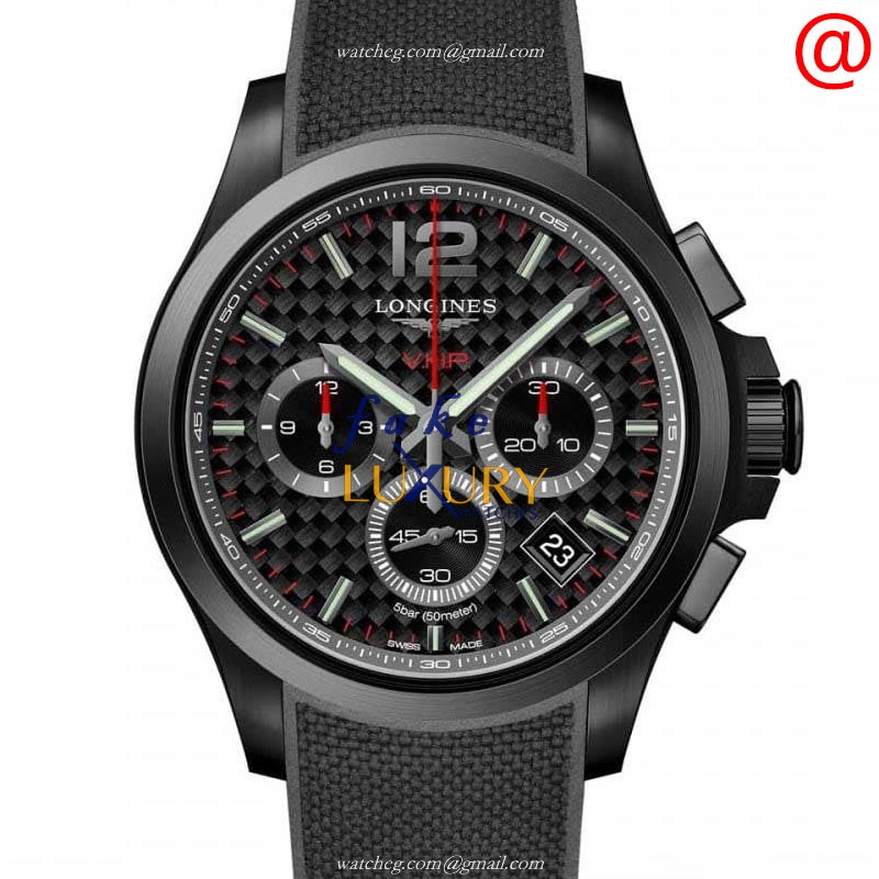 Longines Conquest L3.717.2.66.9 Quartz Stainless Steel 42mm Black Dial Rubber Strap Replica Watch