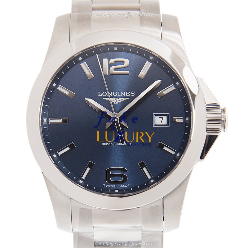 Longines Conquest L3.759.4.96.6 - Replica Watch - Quartz - Blue Dial - Steel Case - 41mm