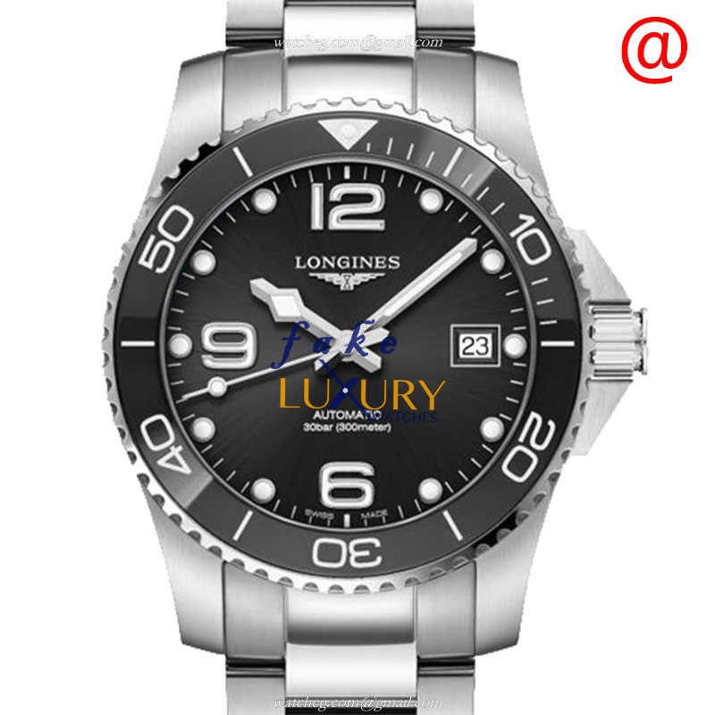 Longines Conquest L3.780.4.56.6 Automatic Ceramic Steel Black Dial Replica Watch