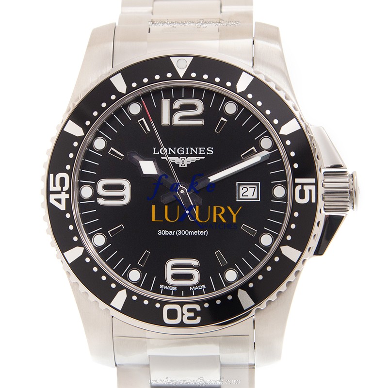 Longines Conquest L3.840.4.56.6 Quartz Stainless Steel Black Dial Replica Watch
