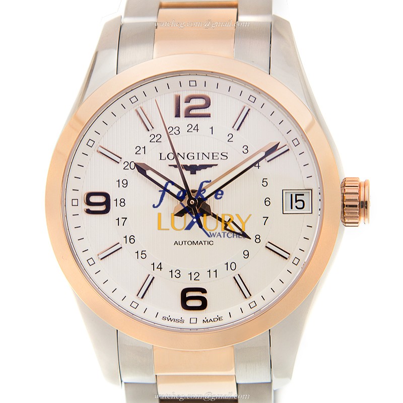 Longines Conquest - Replica Watch - L2.799.5.76.7 - Automatic - 18kt Rose Gold & Steel Case - White