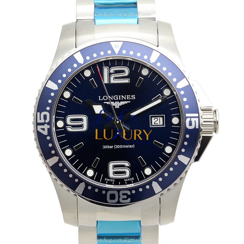 Longines Conquest Replica Watch L3.640.4.96.6 Quartz Movement Blue Dial Stainless Steel Bracelet