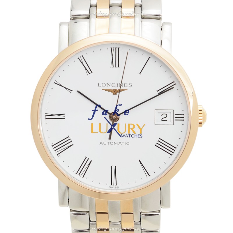 Longines ELEGANT L4.809.5.11.7 - Replica Watch - Automatic - 18kt Rose Gold & Steel Case - White