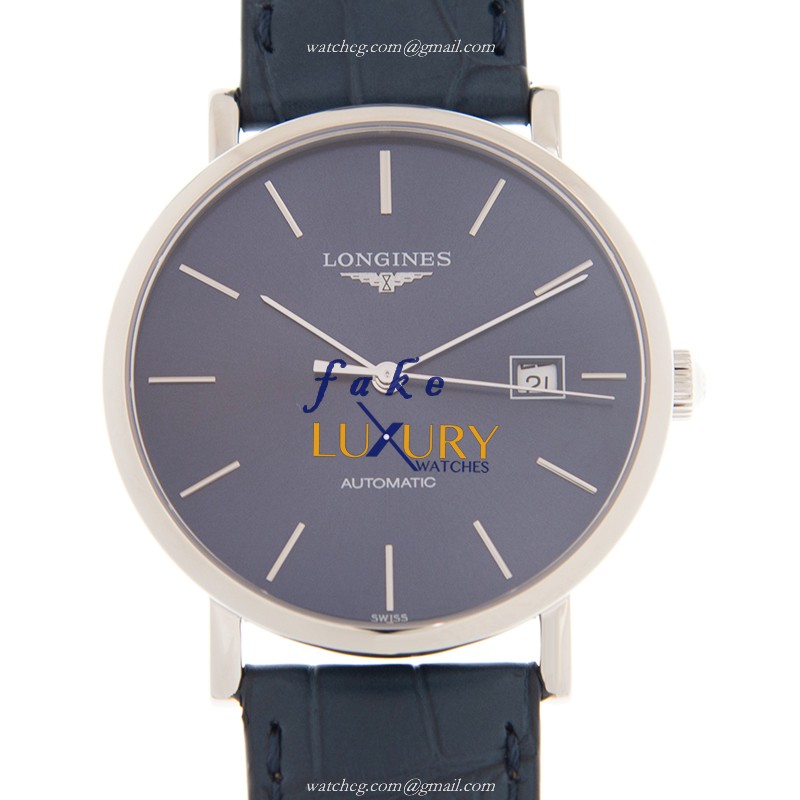 Longines Elegant L4.910.4.92.2 Replica Watch, Automatic Movement, Blue Dial, Leather Strap