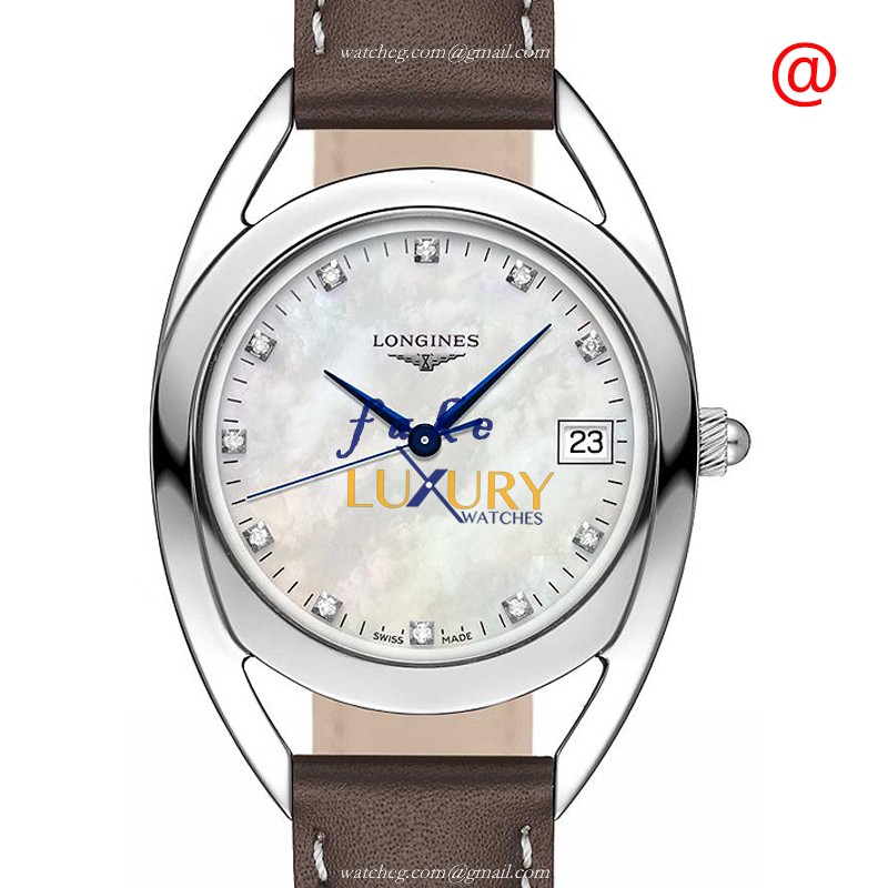 Longines Equestrian L6.138.4.87.2 Quartz Stainless Steel 34mm White Dial Brown Leather Replica Watch
