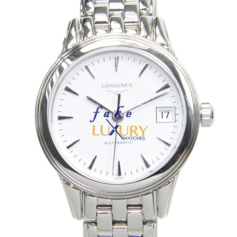 Longines Flagship L4.274.4.12.6 Automatic White Dial Stainless Steel Silver Strap Sapphire Crystal