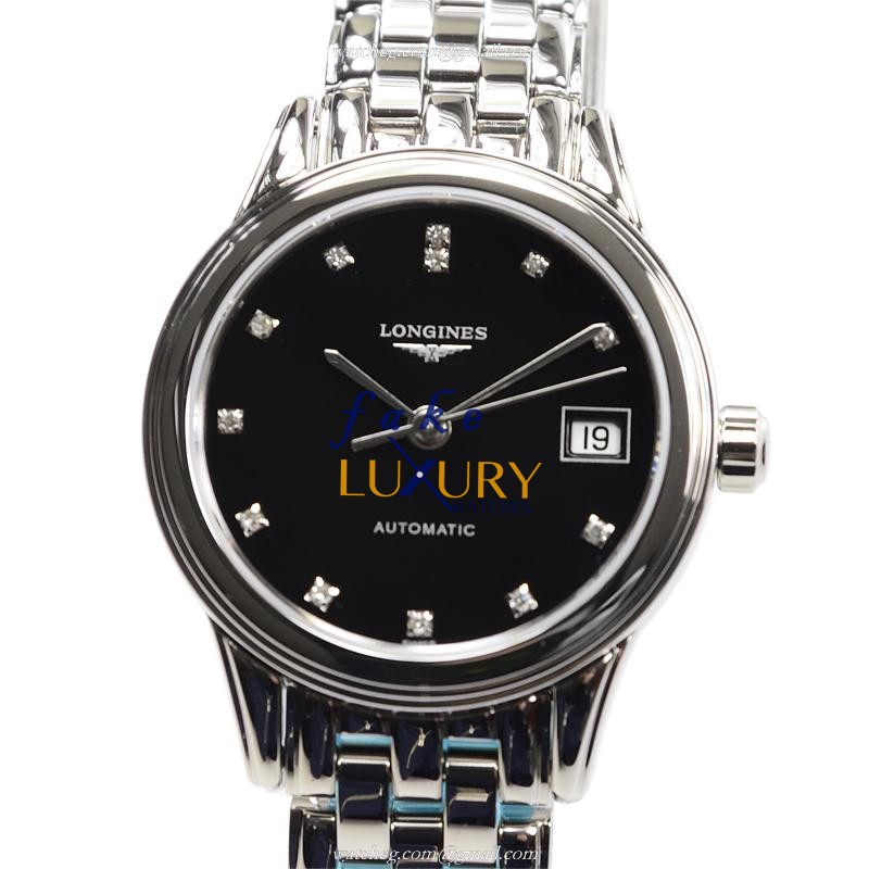Longines FLAGSHIP L4.274.4.57.6 Automatic Stainless Steel Black Dial Silver Bracelet Replica Watch