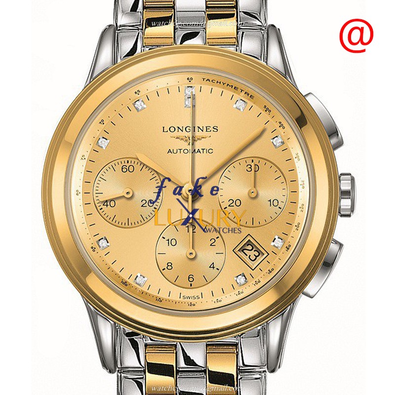 Longines FLAGSHIP L4.803.3.37.7 Automatic 18kt Gold Steel Gold Dial Replica Watch