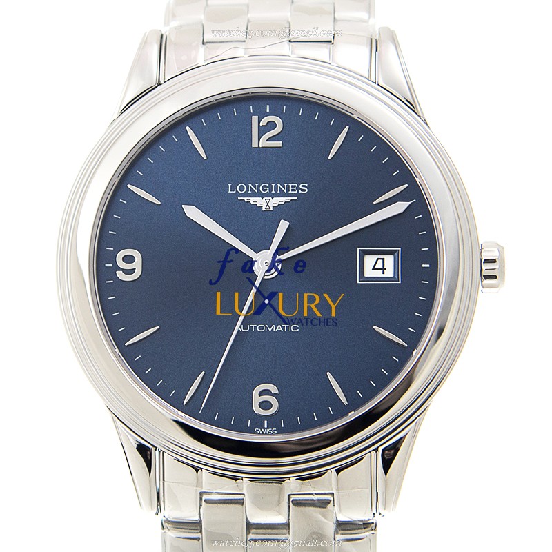 Longines FLAGSHIP L4.874.4.96.6 | Automatic | Blue Dial Silver Strap | Steel | Replica Watch