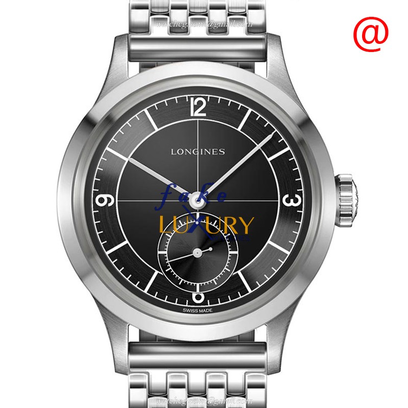Longines Heritage Classic L2.828.4.53.6 Automatic Black Dial Stainless Steel Replica Watch