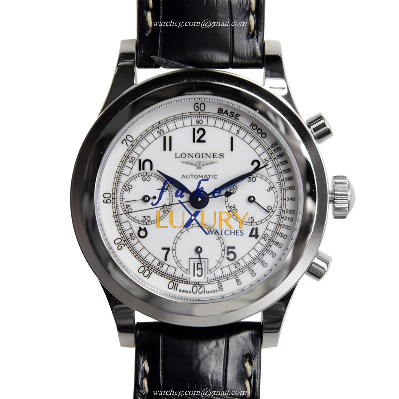 Longines Heritage L2.768.4.13.2 | Automatic | White Dial | Steel | Alligator Strap | Replica Watch