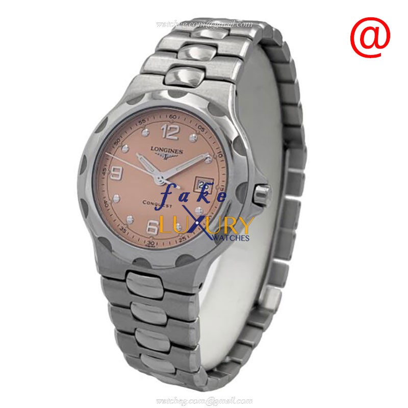 Longines L1.505.4.06.6 Conquest Quartz Stainless Steel Silver Brown Dial Replica Watch