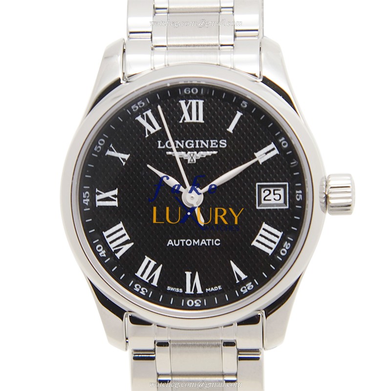 Longines L2.128.4.51.6 Master Automatic Replica Watch Black Dial Stainless Steel Bracelet Sapphire