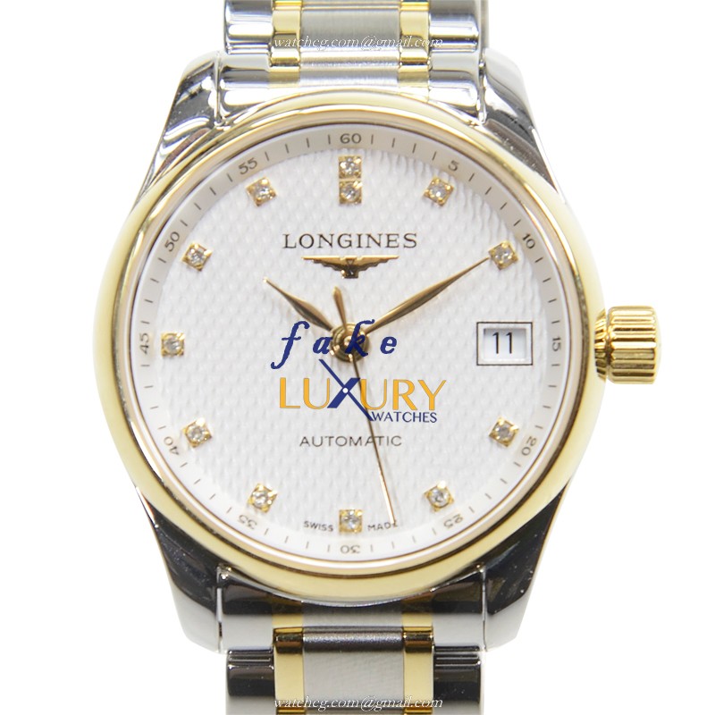 Longines L2.128.5.77.7 MASTER Replica Watch, Automatic Movement, Silver Dial, 18kt Gold & Steel