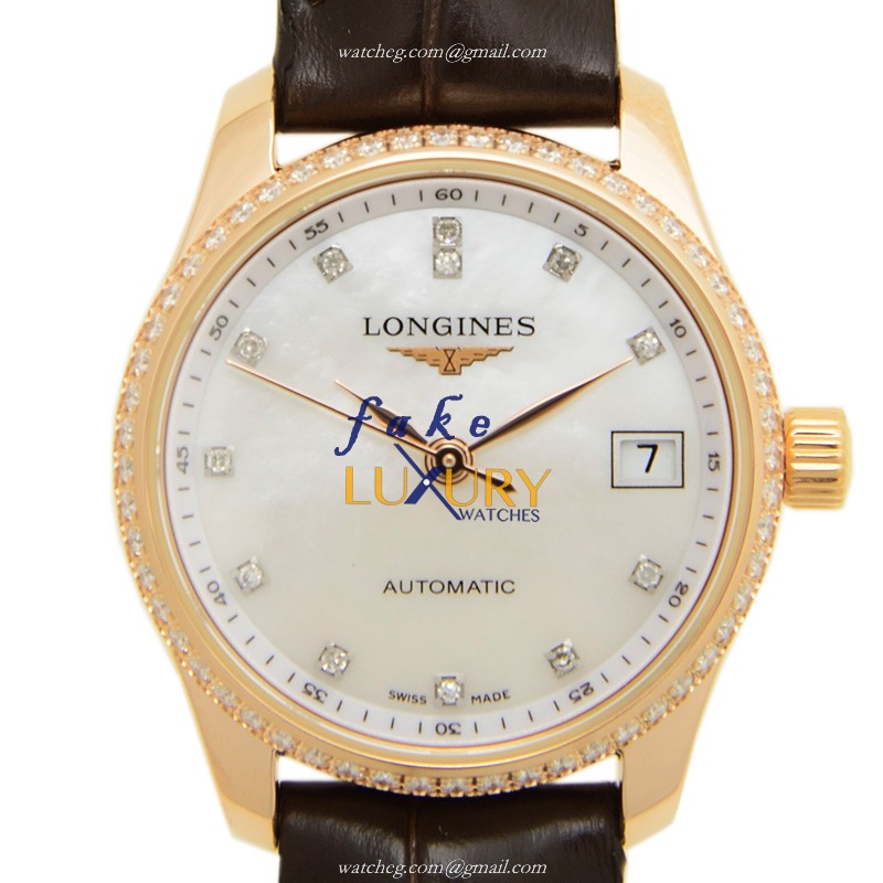 Longines L2.128.9.87.3 Master Replica Watch With Automatic Movement, 18kt Rose Gold Case And